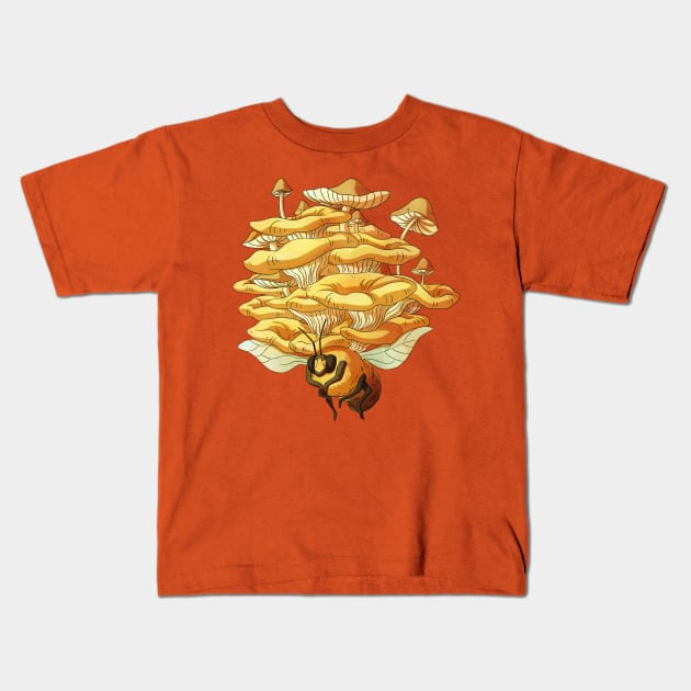 Bee a fungi Kids T-Shirt by Victoria Hamre